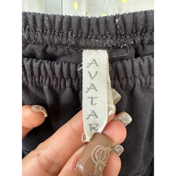 Avatar Clothing Cotton Lycra Back Embroidery Quarter Length Ruffle Crop Pants L - Picture 3 of 4